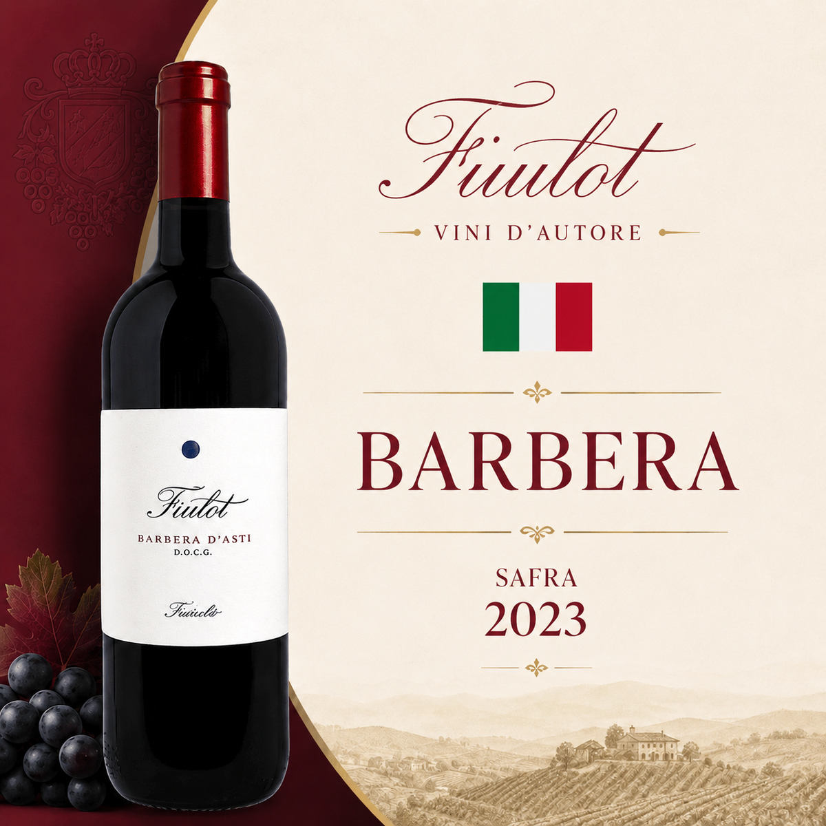 Prunotto Fiulot Barbera d'Asti DOCG 2023 – Vinho Fino Tinto Seco 750ml