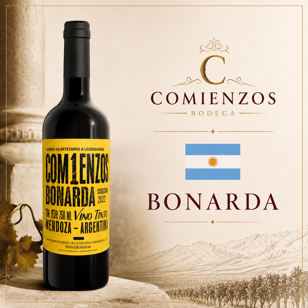 Com1enzos Bonarda – Vinho Fino Tinto Seco 750ml