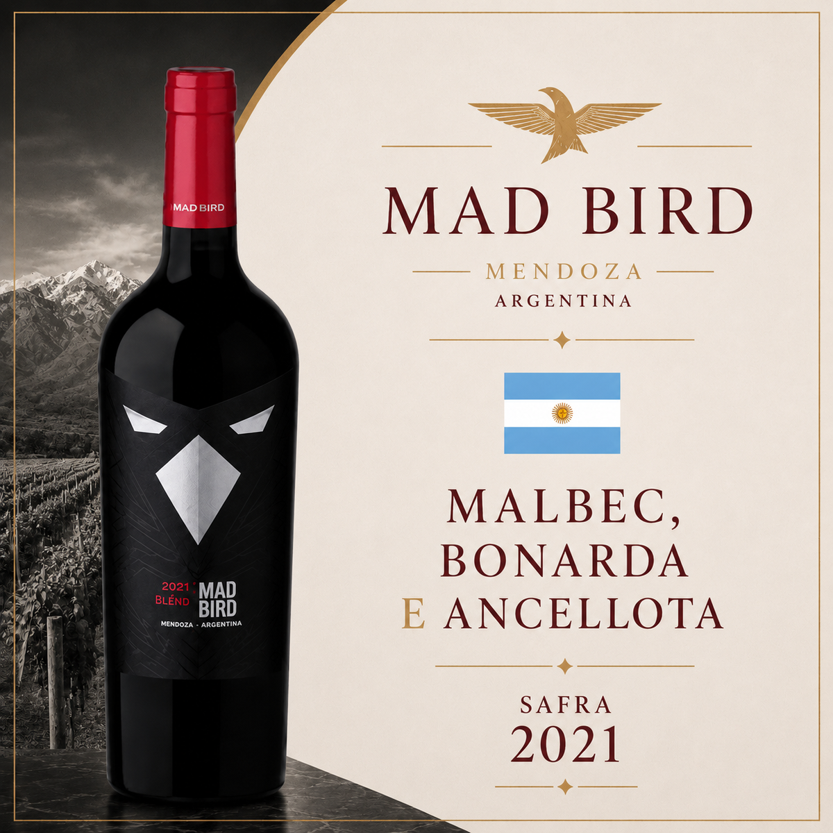 Mad Bird Dark Blend 2021 – Vinho Fino Tinto Seco 750ml