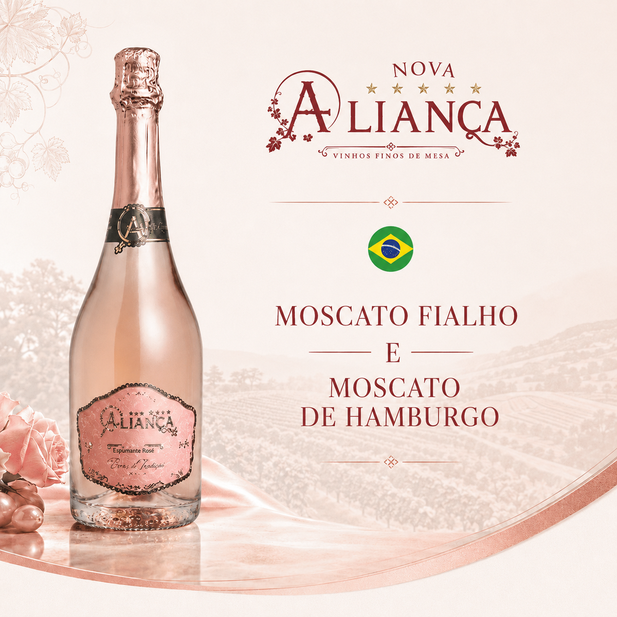 Aliança Espumante Moscatel Rosé – Espumante Rosé Suave 750ml