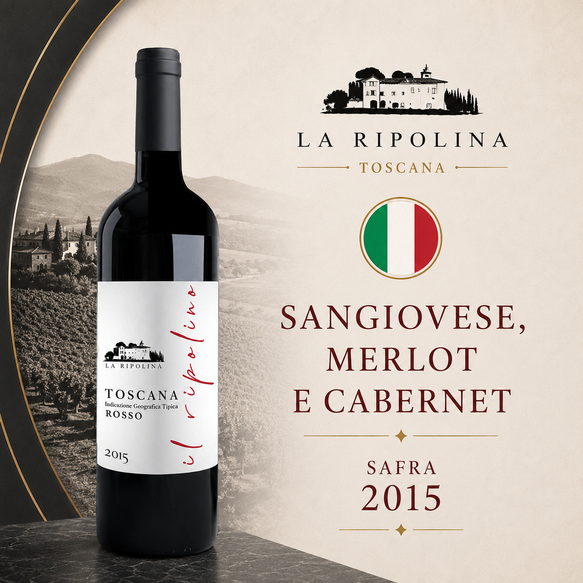 Il Ripolino Super Toscano 2015 - Vinho Fino Tinto Seco 750 ml