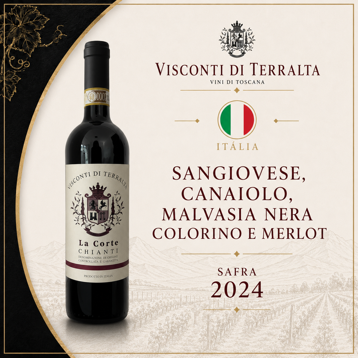 Visconti Di Terralta La Corte Chianti DOCG - Vinho Tinto Seco 750 ml