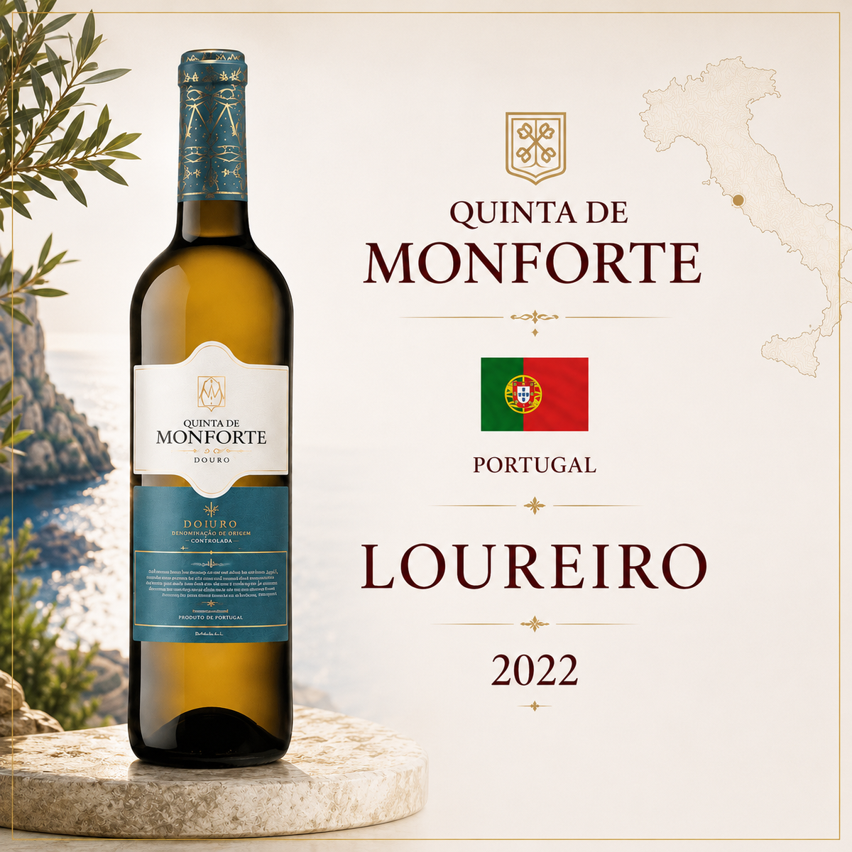 Quinta de Monforte Loureiro DOC 2022 – Vinho Fino Verde Branco Seco 750ml
