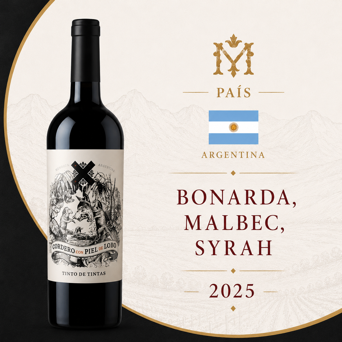 Mosquita Muerta Cordero Con Piel de Lobo  Tinto de Tintas 2025 – Vinho  Fino Tinto Seco 750ml