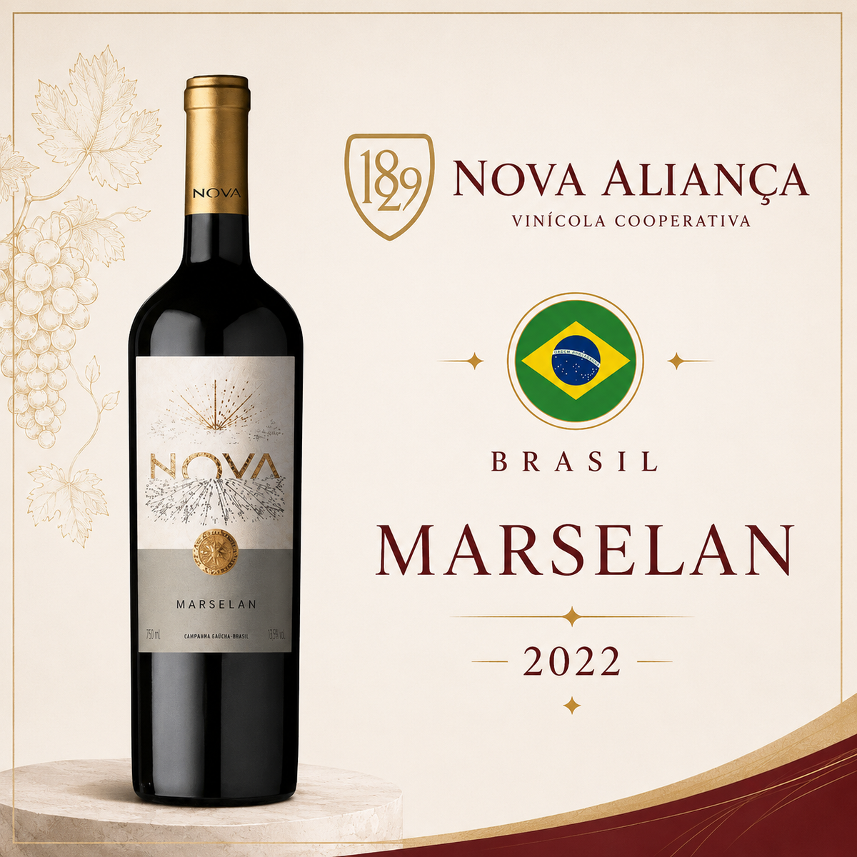 Nova Marselan 2022 – Vinho Tinto Seco 750ml