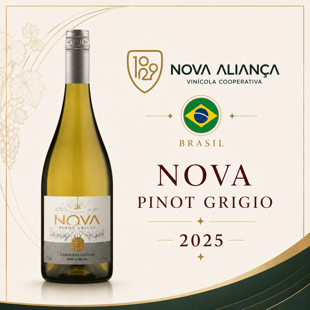 Nova Pinot Grigio – Vinho Branco Seco 750ml