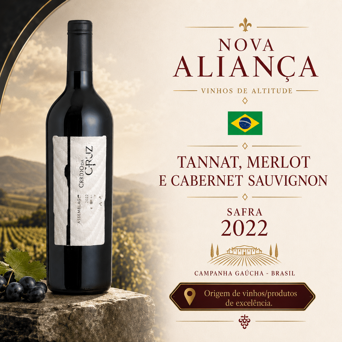Cerro da Cruz Assemblage 2022 – Vinho Fino Tinto Seco 750ml