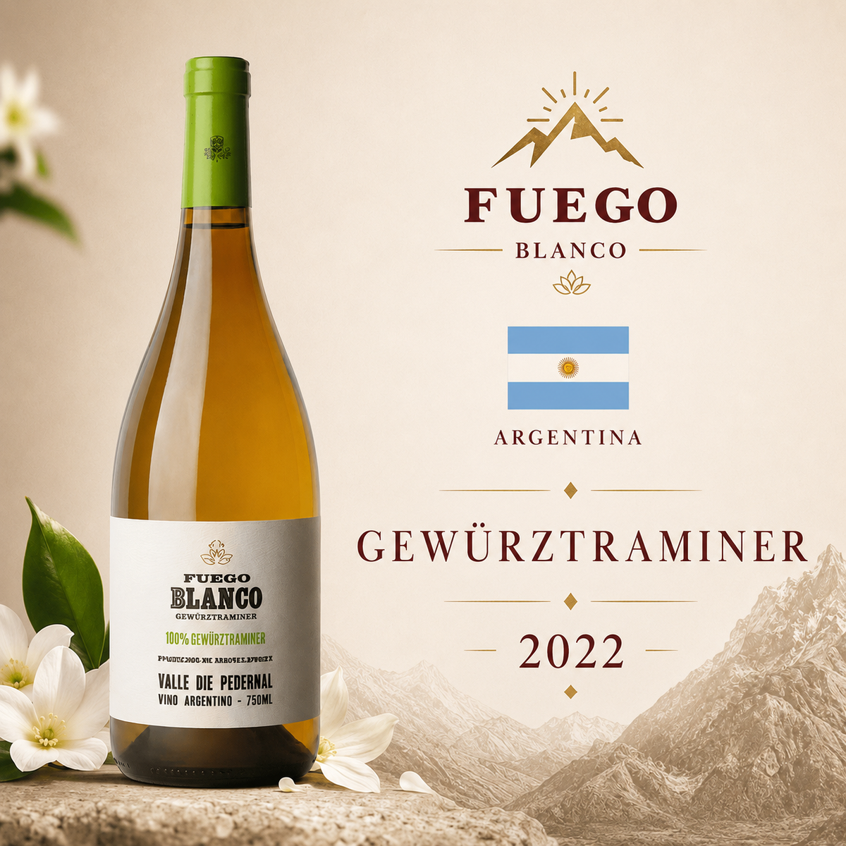 Fuego Blanco Valle Del Silex Gewurztraminer – Vinho Fino Branco Seco 750ml