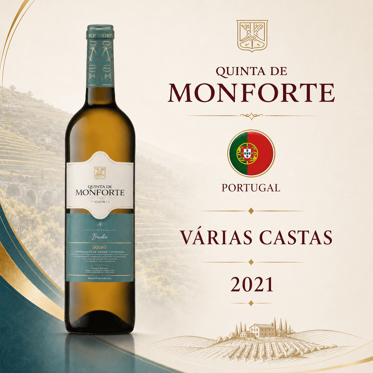 Quinta de Monforte Escolha DOC 2021 – Vinho Fino Verde Branco Seco 750ml