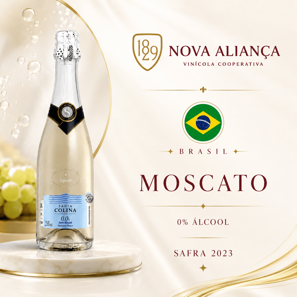 Santa Colina Espumante Moscato Sem Álcool 750ml