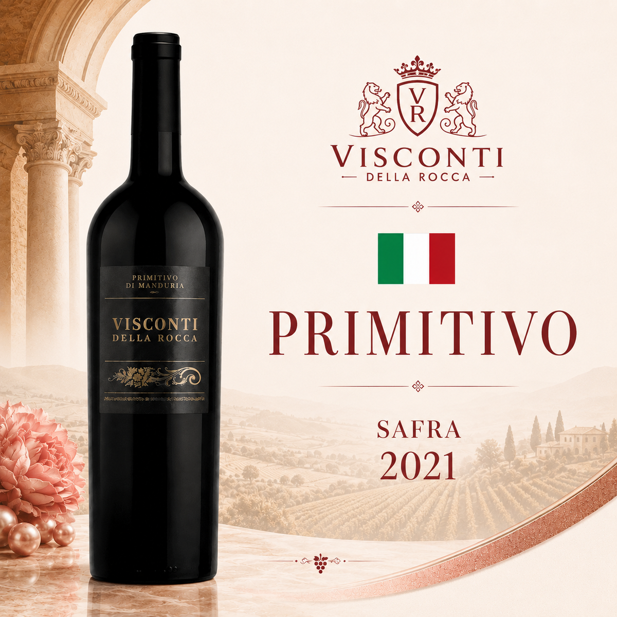 Visconti Della Rocca Primitivo di Manduria – Vinho Fino Tinto Seco 750ml