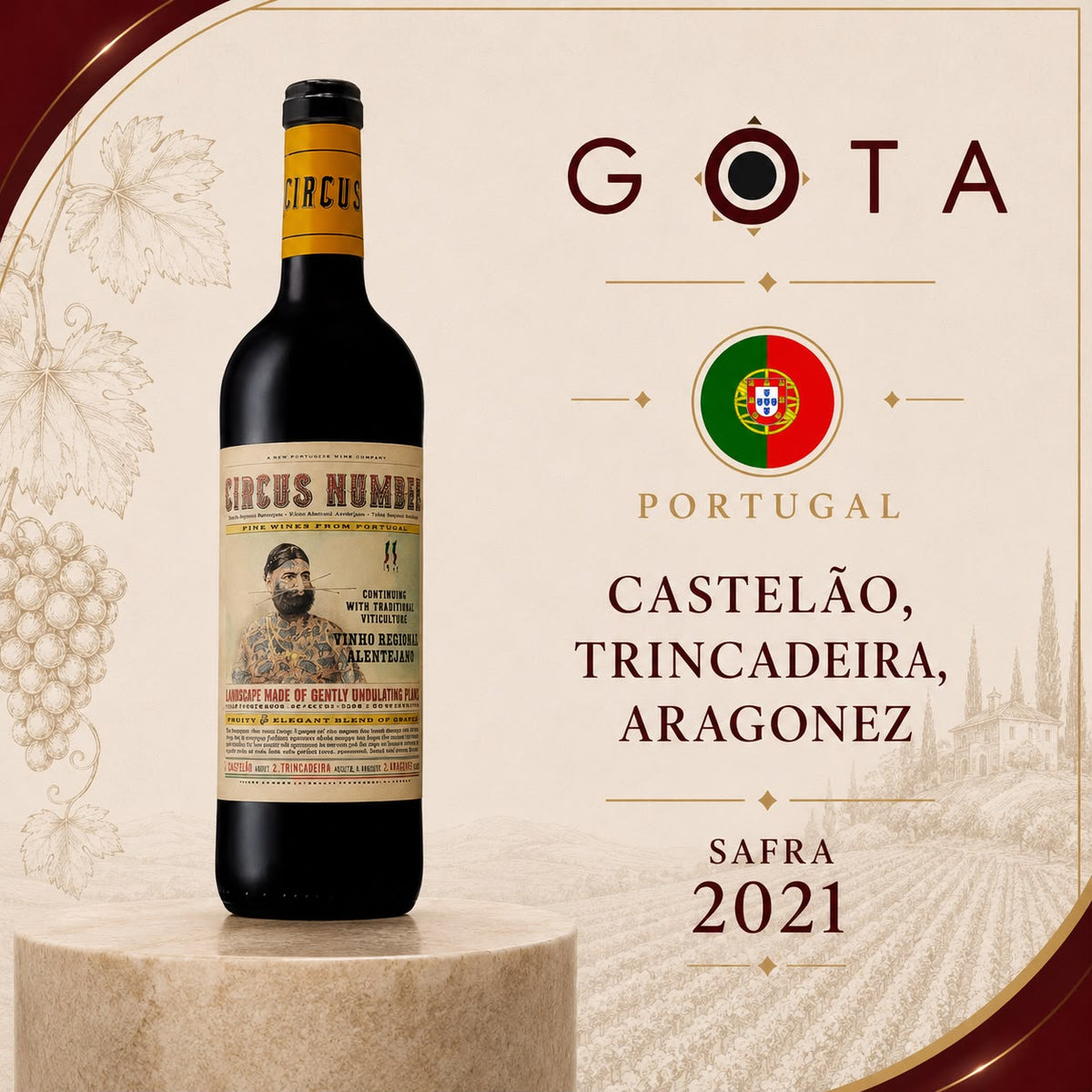 Circus Number 2021 - Vinho Fino Tinto Seco 750 ml