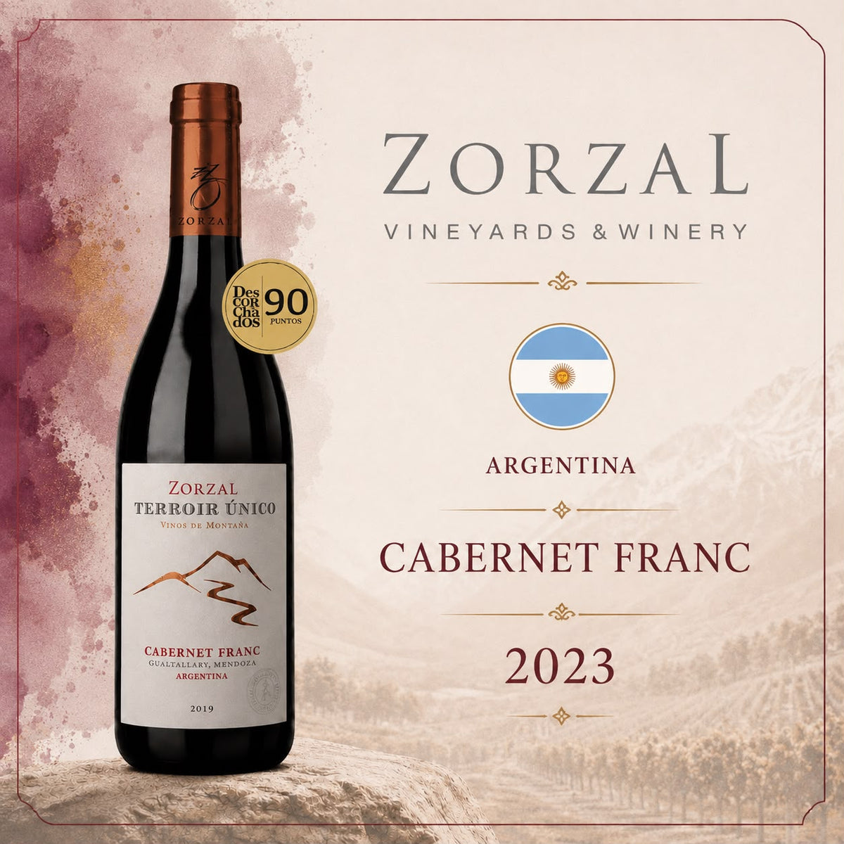 Zorzal Cabernet Franc 2023 Terroir Único – Vinho Fino Tinto Seco 750ml
