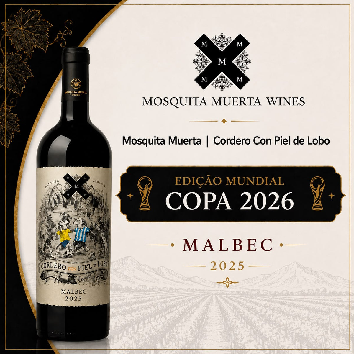 Mosquita Muerta Cordero Con Piel de Lobo Malbec 2025 - Vinho Fino Tinto Seco 750 ml
