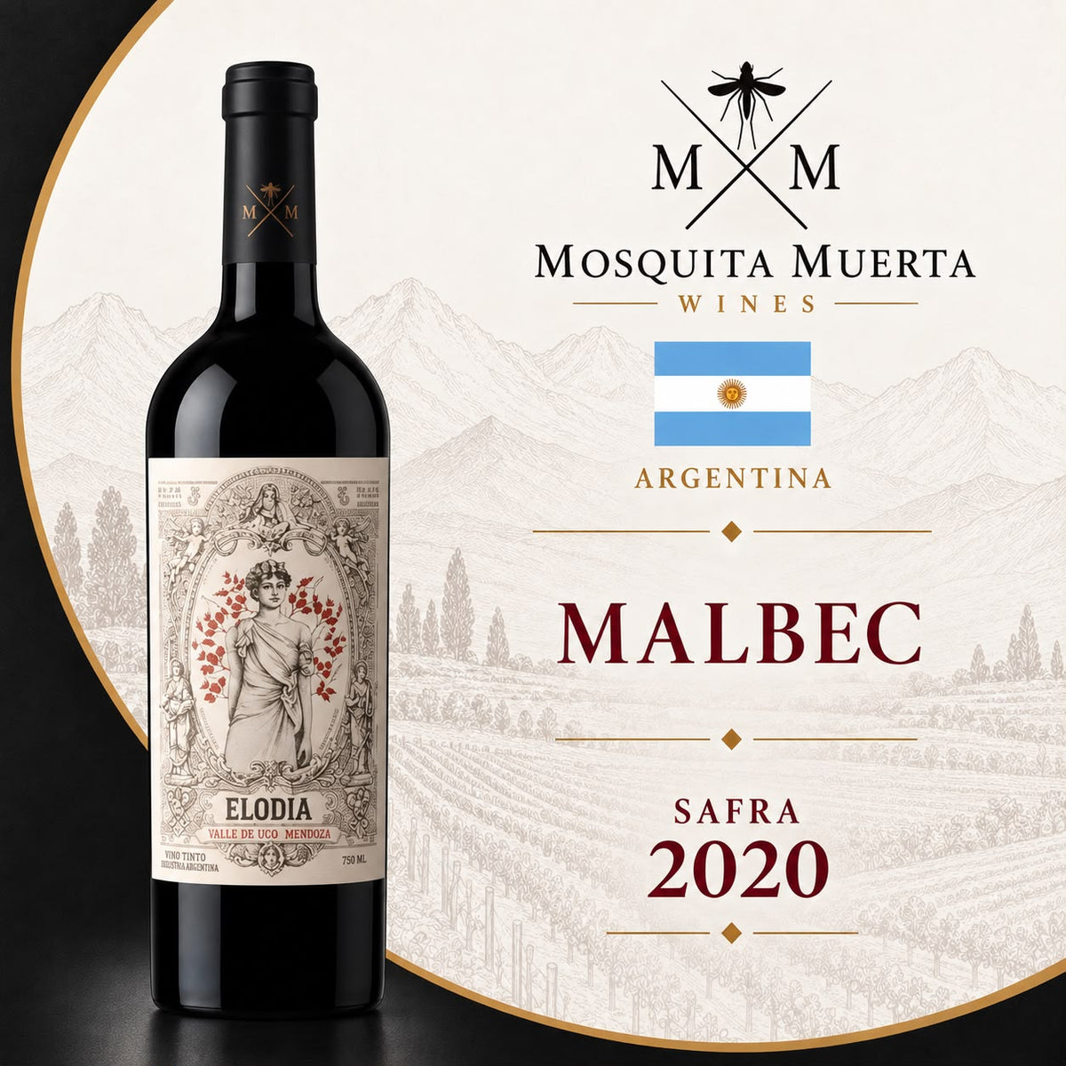 Elodia Malbec Manzano - Vinho Fino Tinto Seco 750 ml